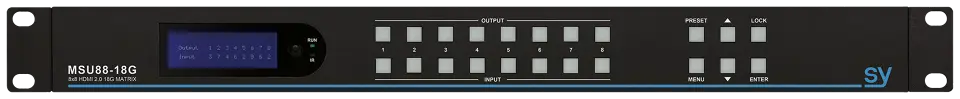 MSU88-18G 8x8 HDMI 2.0 18G Matrix Front with Brackets.webp