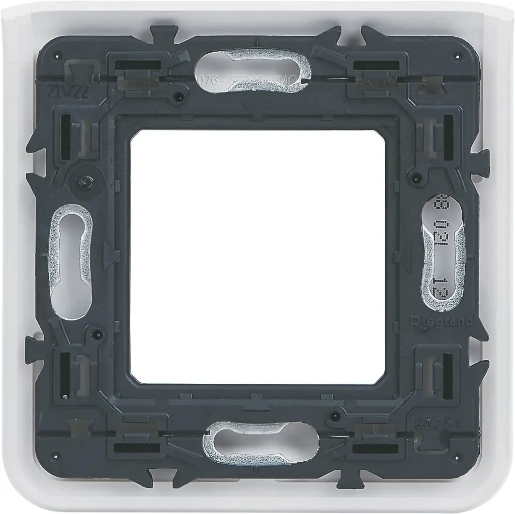 LEGRAND | Plaque Mosaic Avec Support, Fixation À Vis Pour 2 Modules, Design Contemporain Blanc Brillant, Montage Encastré Facile dos.webp