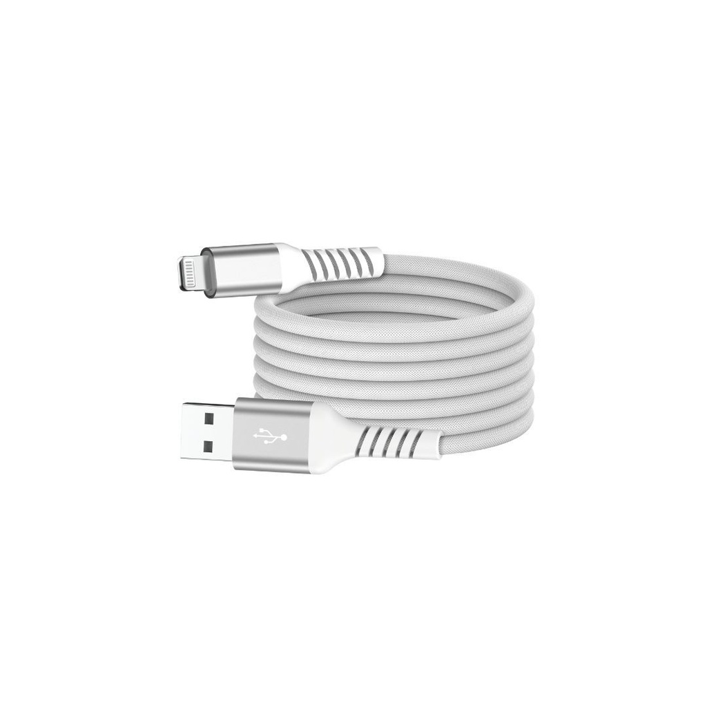 Câble USB A /Lightning magnétique, USB 2,0 1mètre blanc