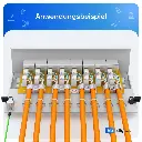 Panneau de brassage Cat6 hb-digital 8 ports RJ45 pour Câble réseau gris clair dos ouvert.webp