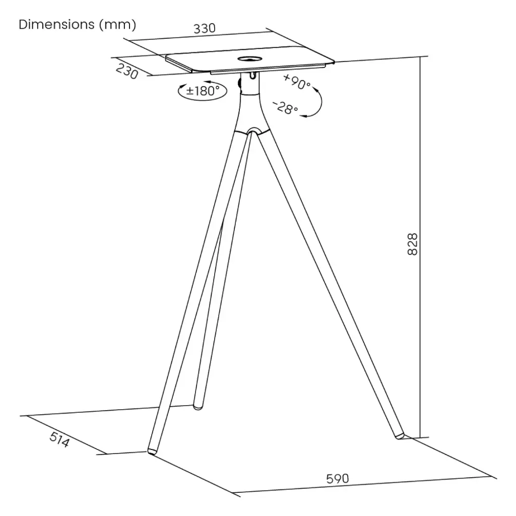 trepied pour appareil audiovisuel dimension.webp