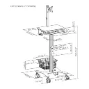 Chariot pour appareils médicaux avec support moniteur 17"-27" dimensions.webp