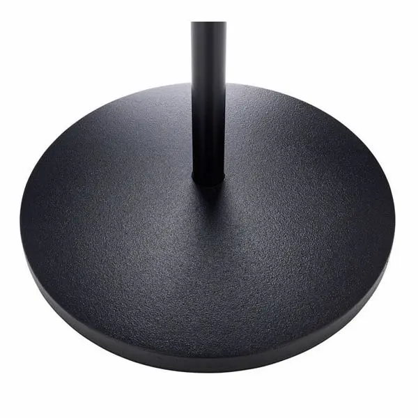 Pied universel caméra ou microphone Socle rond moulé. Combinaison de tubes réglables en hauteur Hauteur réglable de 87 à 157,5 cm Filetage 3:8" Couleur- noir socle.webp
