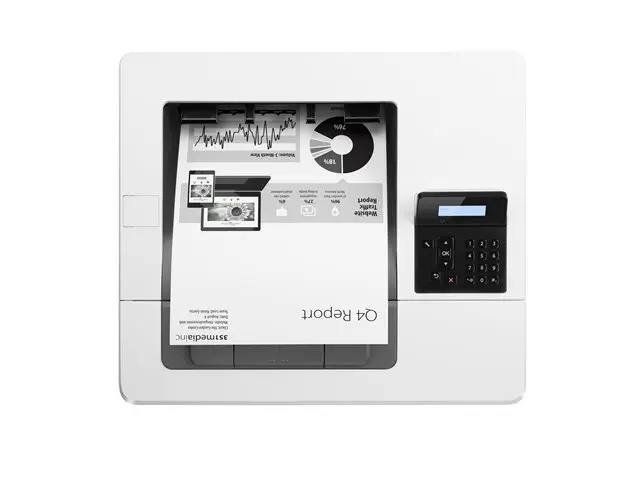 HP LaserJet Pro M501dn - imprimante - Noir et blanc - laser dessus.webp