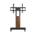 Support à roulettes pour écran et moniteur de 32" à 85", en acier, finition bois face.webp