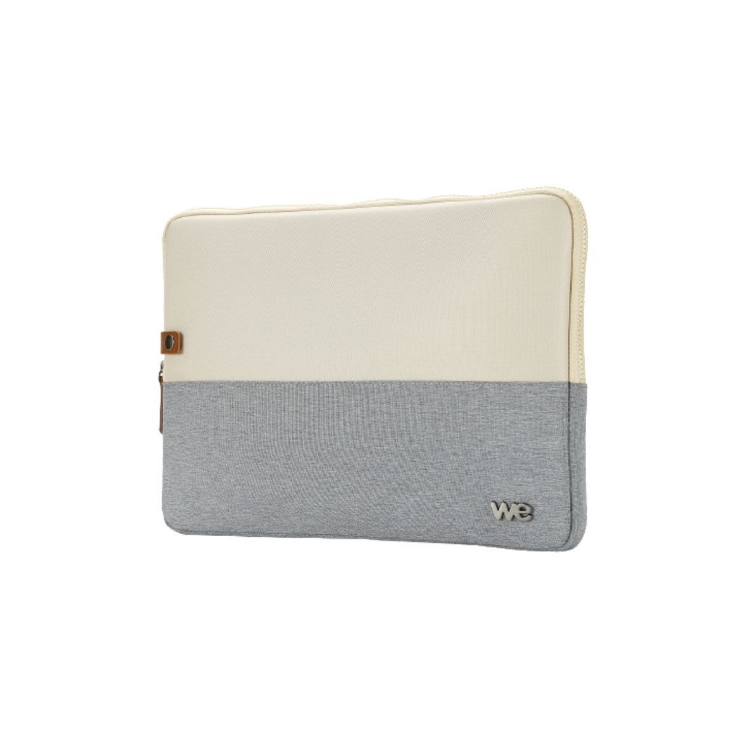 HOUSSE sleeve PC 14,1 '' bicolore Belge/Gris, protection antichoc, attache antivol 
