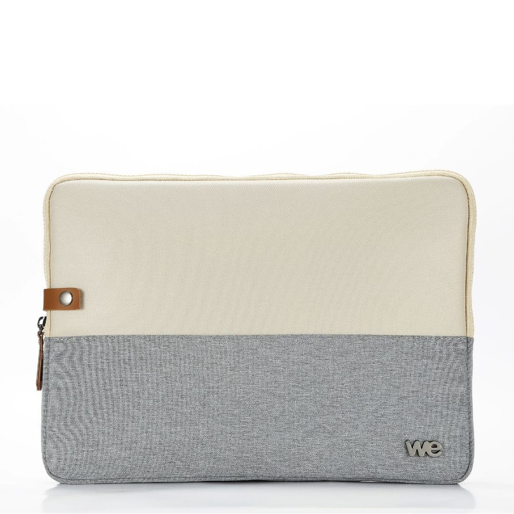 HOUSSE sleeve PC 14,1 '' bicolore Belge/Gris, protection antichoc, attache antivol 