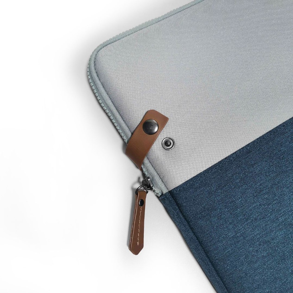 HOUSSE sleeve PC 14,1 '' bicolore BLEU, protection antichoc, attache antivol