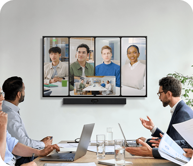 Yealink MeetingBar A40 Barre collaborative tout-en-un avec intelligence artificielle pour petite et moyenne salle de réunion  + tablette de contrôle - Modes Teams Room ou Zoom Room ou BOYD