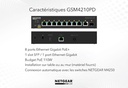 Switch audiovisuel manageable Netgear 8 ports Gigabit PoE+ 110W, 1 port Gigabit et 1 port SFP 