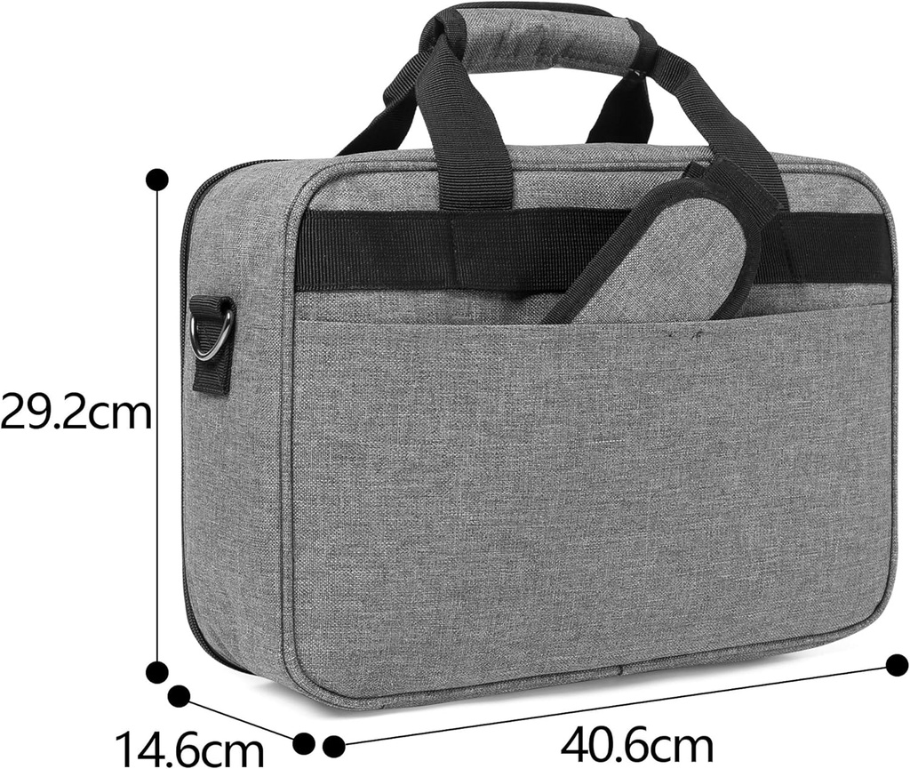 Sacoche pour Optoma, BenQ, Epson et Acer avec logement pour ordinateur portable, Grise