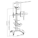 Support mobile Visioconférence pour écran  37''-70'' Hauteur 125-160cm Blanc ou Noir