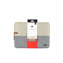 HOUSSE sleeve PC 14,1 '' bicolore Belge/Gris, protection antichoc, attache antivol 