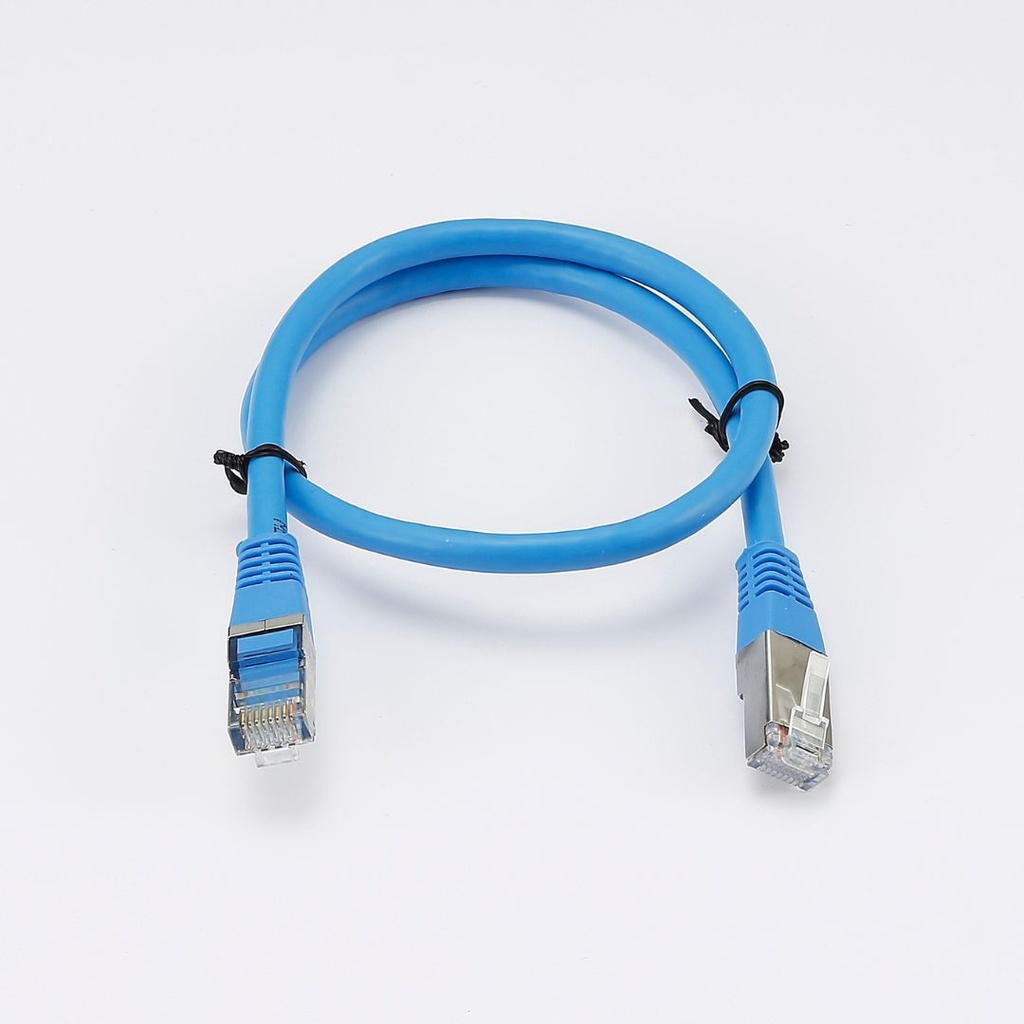 Câble cordon RJ45 Male/Male droit CAT6A U/UTP Longueur 0.50M Bleu