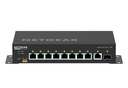 Switch audiovisuel manageable Netgear 8 ports Gigabit PoE+ 110W, 1 port Gigabit et 1 port SFP 