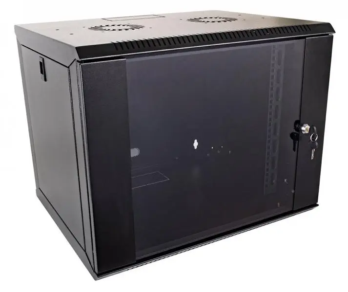 Coffret CEPA assemblé 9U prof. 600 AV flancs amo. noir