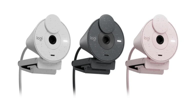 Logitech BRIO 300 plastique recyclé webcam 3 couleurs