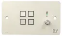 SY ELECTRONICS-PILOTAGE/ AUTOMATE- CLAVIER 4 BOUTONS + ETHERNET ( PoE )+ Bouton de volume -blanc