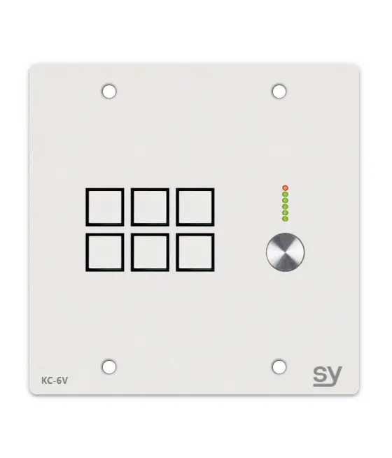 SY ELECTRONICS-PILOTAGE/ AUTOMATE- CLAVIER 6 BOUTONS + 1 Bouton Volume + 1 Port Ethernet (PoE ) -blanc