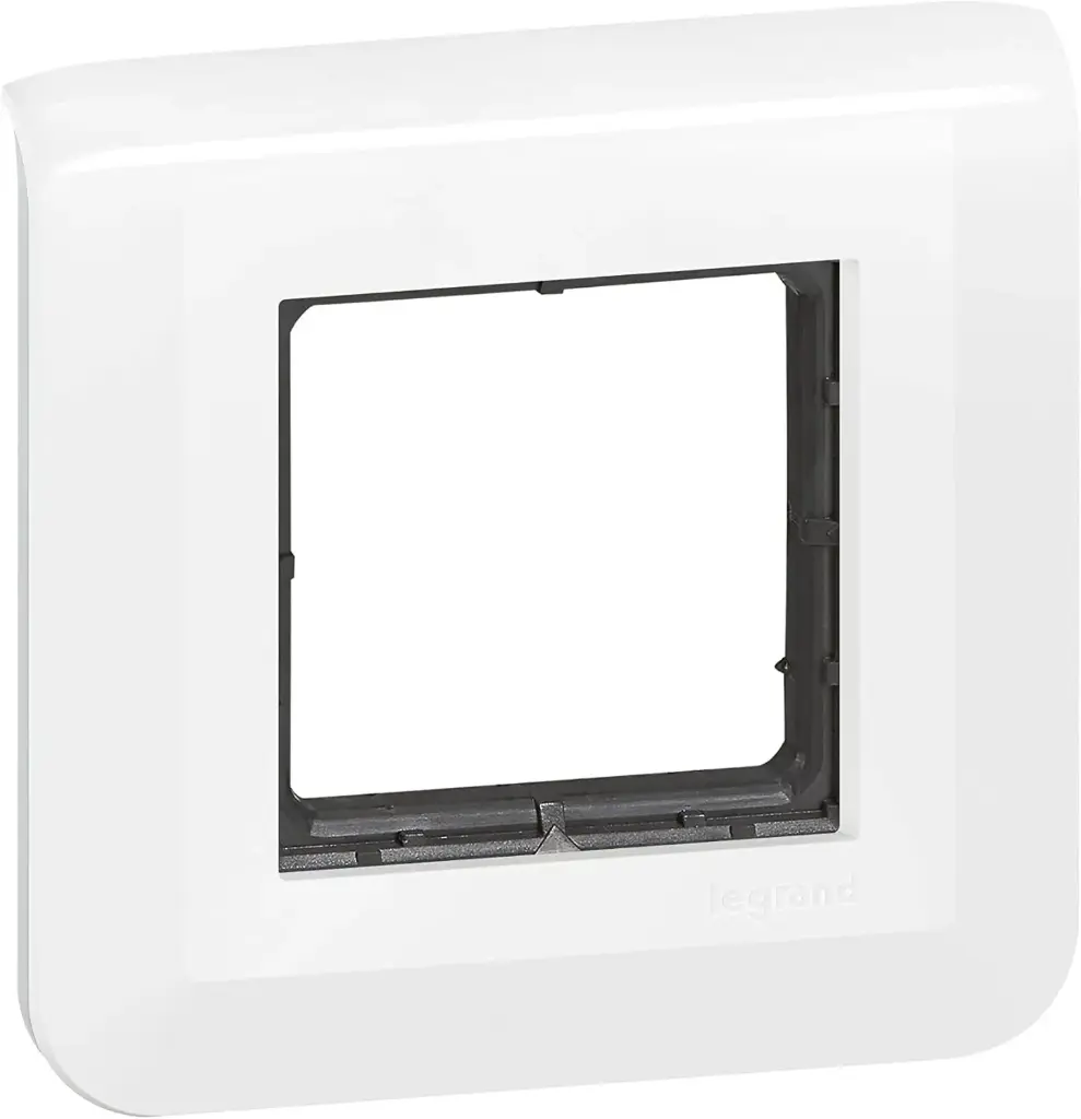 LEGRAND | Plaque Mosaic Avec Support, Fixation À Vis Pour 2 Modules, Design Contemporain Blanc Brillant, Montage Encastré Facile