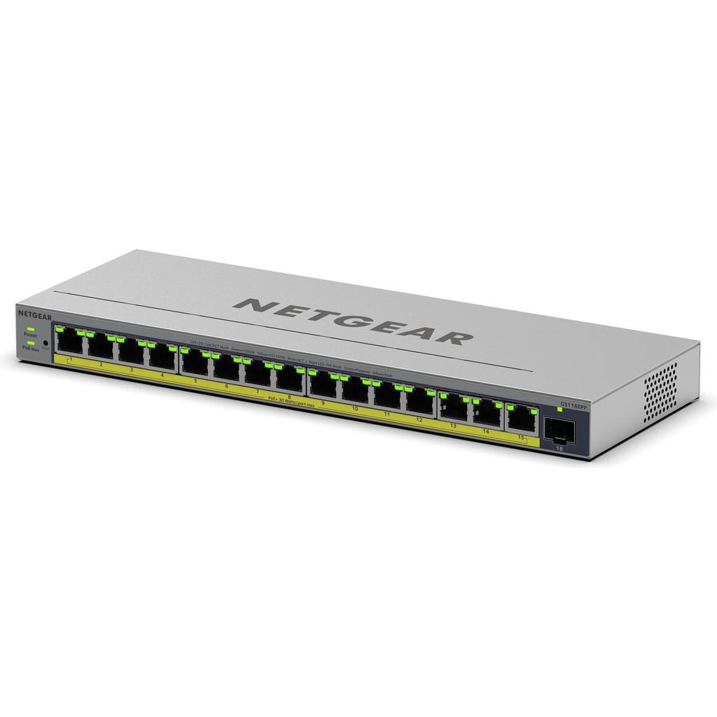 NETGEAR Easy Smart GS116EPP - commutateur - 16 ports - intelligent