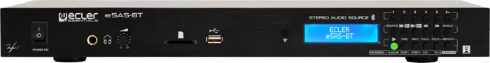 ECLER E SAS BT Lecture Fichier MP3-Wave sur carte SD-USB -Tunner FM et Bluetooth