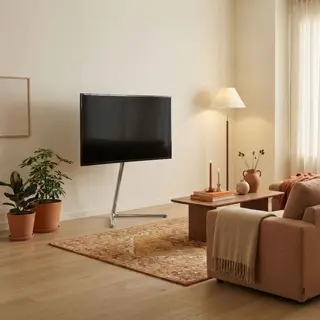 Support sur pied écran TV 49"- 70" chrome