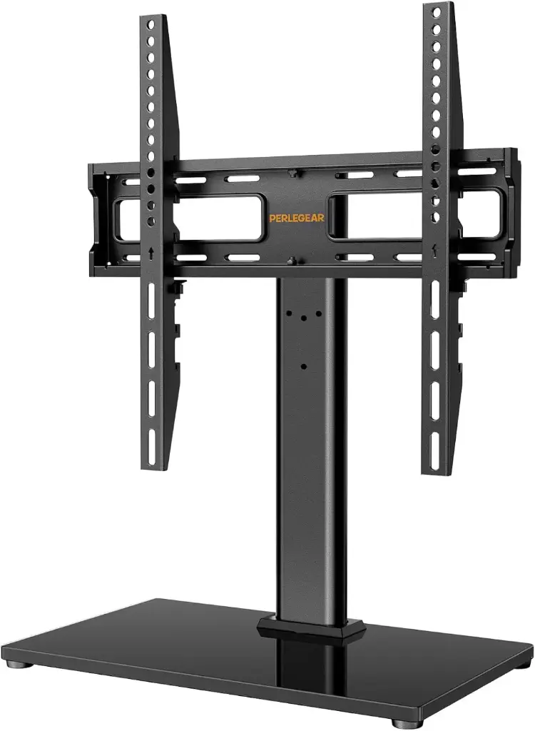 Pied VESA TV ou moniteur de 26 à 60 pouces - pivotant à hauteur réglable avec base en verre trempé, maximum VESA 400x400mm, capacité de 40 kg