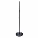 Pied universel caméra ou microphone Socle rond moulé. Combinaison de tubes réglables en hauteur Hauteur réglable de 87 à 157,5 cm Filetage 3/8" Couleur : noir