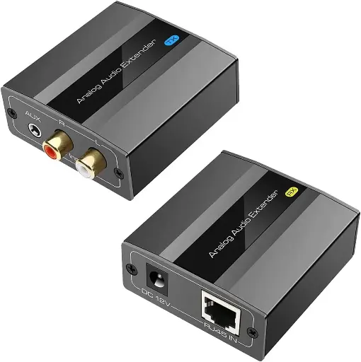 [500317412A1] Extendeur Audio Analogique Joselin 3,5mm Stéréo sur Câble Ethernet Cat5E/6/7 - Extension Audio jusqu'à 500m