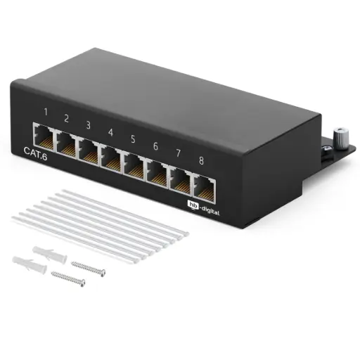 Panneau de brassage Cat6 hb-digital 8 ports RJ45 pour Câble réseau